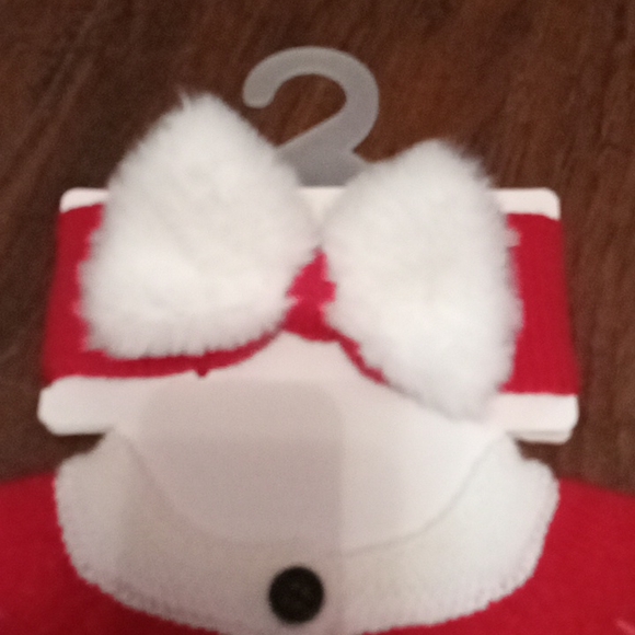NWT So'Dorable Baby Girl Santa Sweater Dress and Headband with Fuzzy Bow, 6-12mo - Picture 2 of 6
